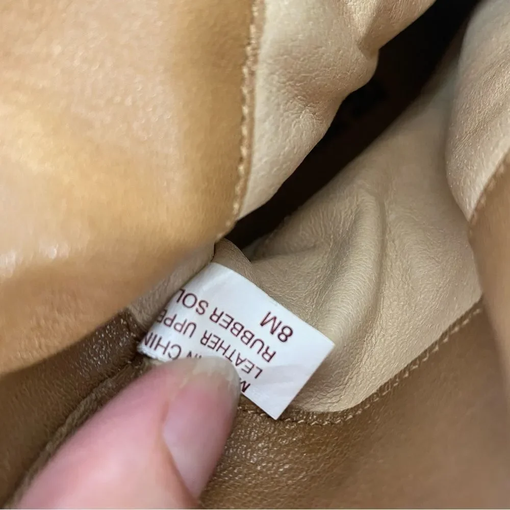 Michael Kors Tan Heeled Boots with Slouchy Detail size 8